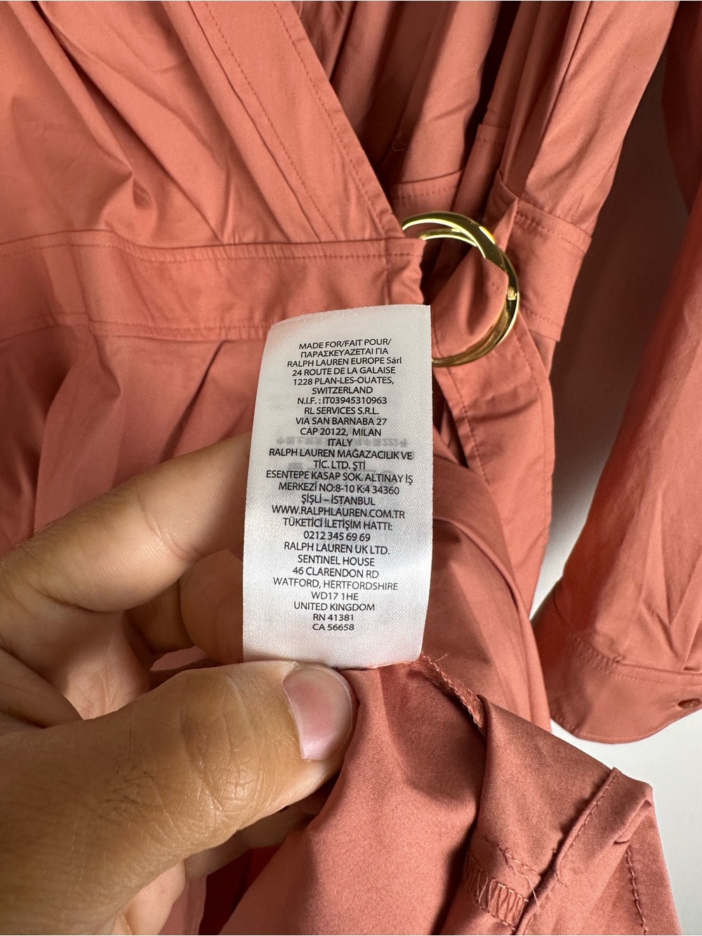 Lauren Ralph Lauren Stretch-Cotton Blend Wrap Shirtdress Women’s Sz 18 - Picture 11 of 12